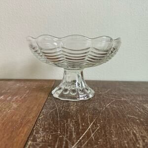 Antique EAPG Pressed blown glass Pedestal compote‎ Boppy Pattern Candy dish
